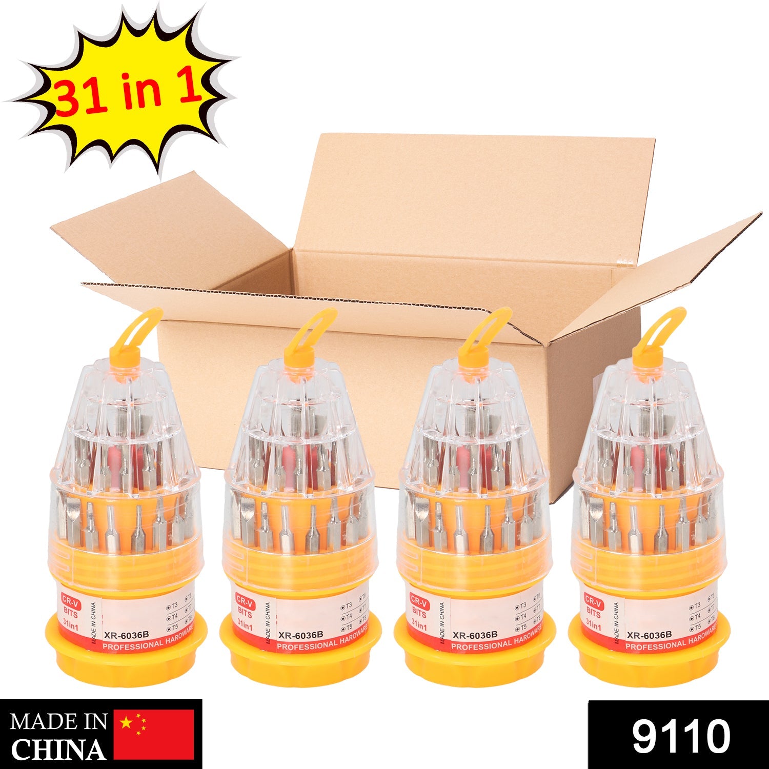 9110 (SET OF 4PC) SCREWDRIVER SET, STEEL 31 IN 1 WITH 30 SCREWDRIVER BITS, PROFESSIONAL MAGNETIC DRIVER SET DeoDap 9110 (SET OF 4PC) SCREWDRIVER SET, STEEL 31 IN 1 WITH 30 SCREWDRIVER BITS, PROFESSIONAL MAGNETIC DRIVER SET DeoDap